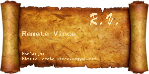 Remete Vince névjegykártya